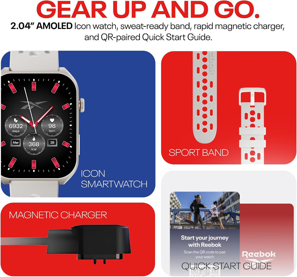 Reloj inteligente Reebok Icon con pantalla AMOLED de 2.04 pulgadas, GPS