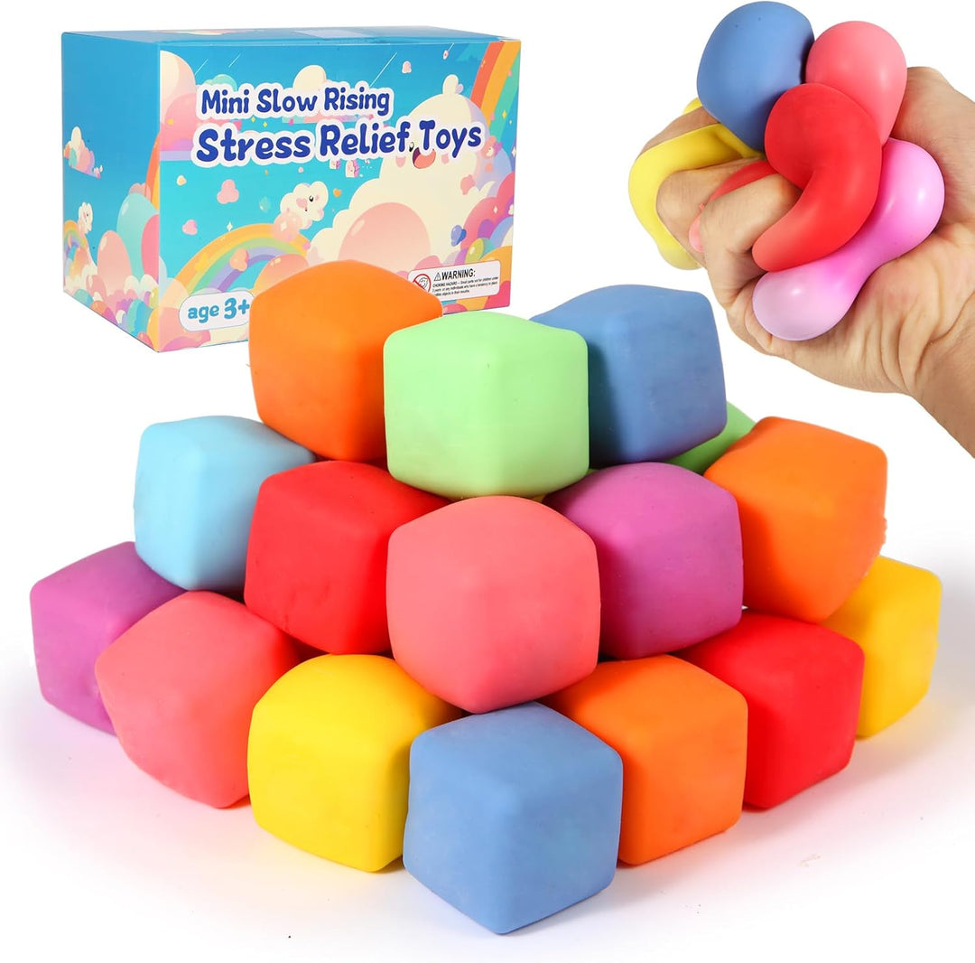 24 paquetes de cubos de estrés de crecimiento lento bolas