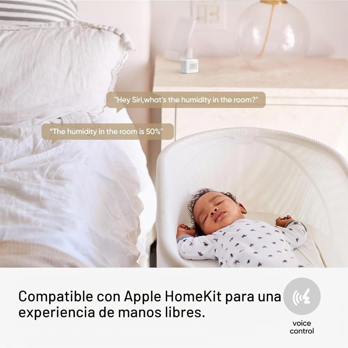 Sensor de movimiento inteligente, higrómetro inalámbrico, termómetro, funciona con Apple HomeKit, automatización inteligente del hogar, detector de movimiento PIR - Rosca (se requiere iOS 17.4