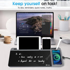 Varhomax Glass Desk Whiteboard con Wireless Charger, Desktop Organizer