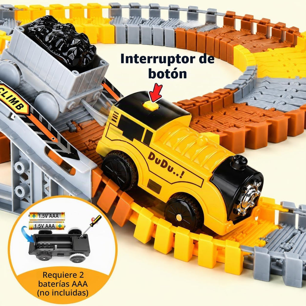 Construction Race Track Set 235 Pcs Toy para Kids 3-8 Flexible DIY Road Toy