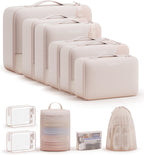 OlarHike - Cubos de embalaje para viajes, regalos para mujeres y madres, organizador de maleta antidesgarros para equipaje con zapatos y bolsa de aseo colgante, artículos esenciales de vacaciones y