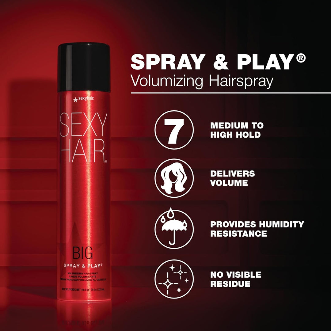 SexyHair Big Spray &amp; Play - Laca voluminizadora para el cabello...