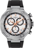 Tissot T-Race, cronógrafo de cuarzo suizo, 1.772 in, esfera blanca, reloj para hombre