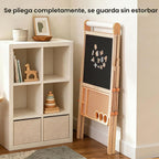 Tiny Land - Caballete de madera plegable para niños, con pizarra y pizarra blanca