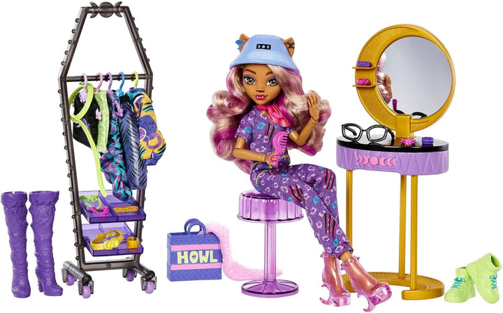 Monster High Muñeca y juego Clawdeen Wolf Boo-tique Studio con acce...