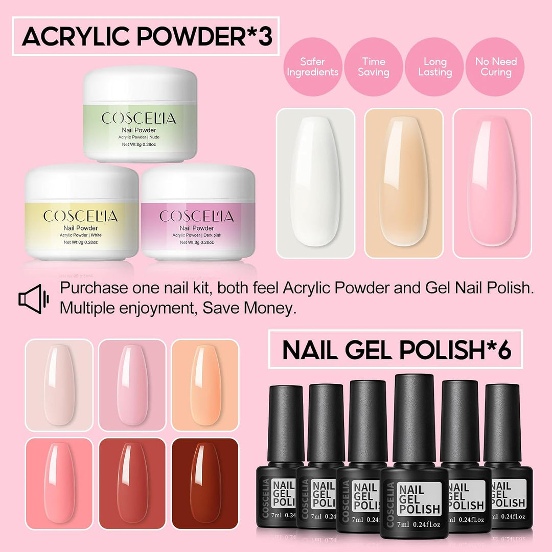 Kit de uñas acrílicas para principiantes con todo profesional, 3 pi...