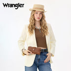 Wrangler - Carteras de pulsera para mujer con bloqueo RFID, carteras plegables, Marrón, Sencillo