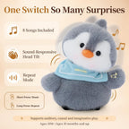 Juguete de la felpa del pingüino, 10" juguete musical interactivo