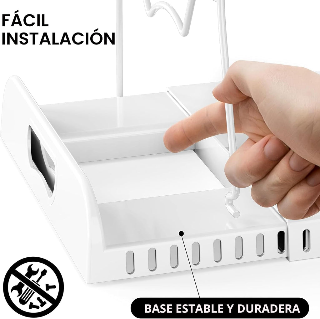 Simple Houseware Estante expandible para sartenes con 10 compartimentos