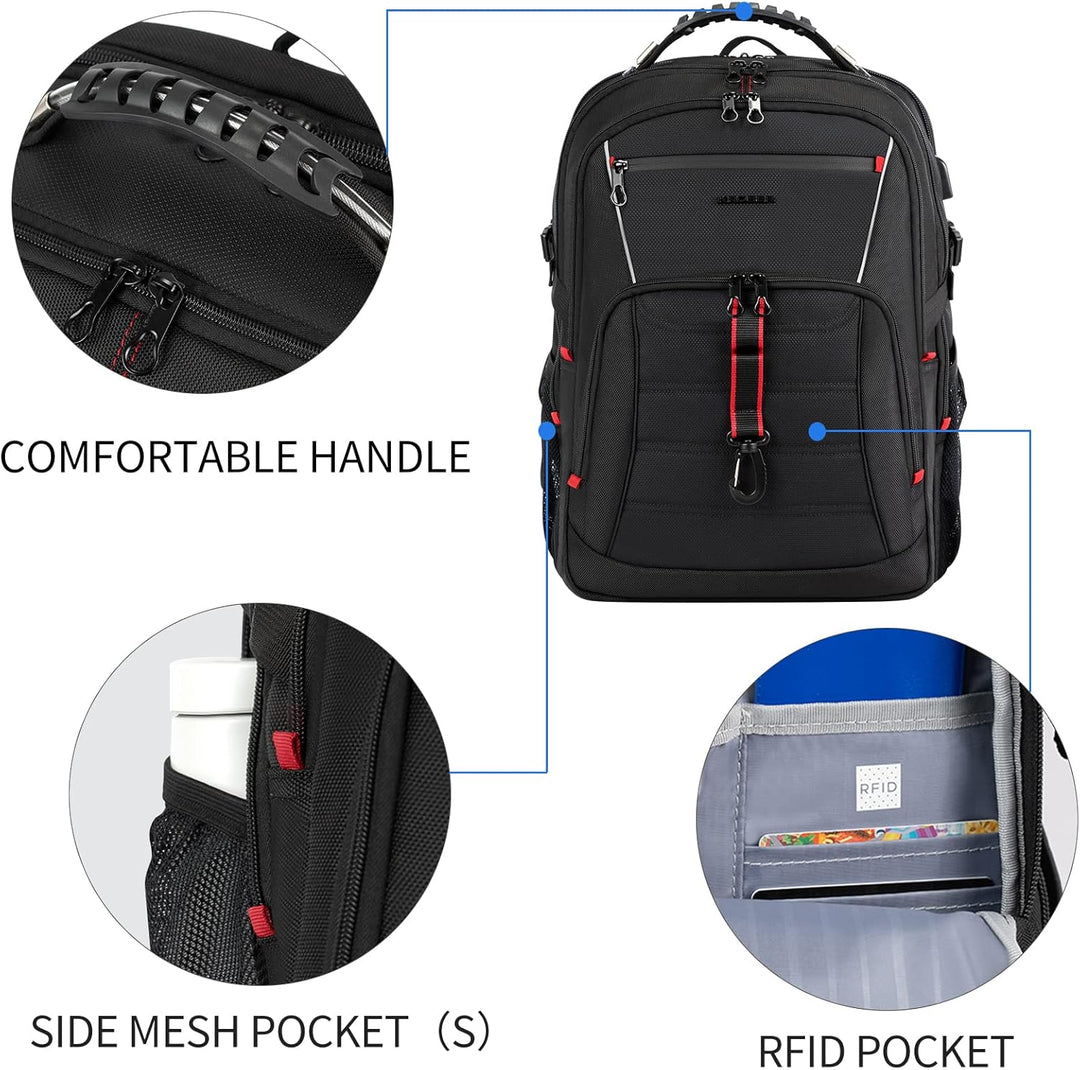KROSER Mochila de viaje para laptop de 18.4 pulgadas XXXL Mochila p...