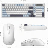 MageGee V990 - Combo de teclado y mouse inalámbricos cremosos, 99 t...