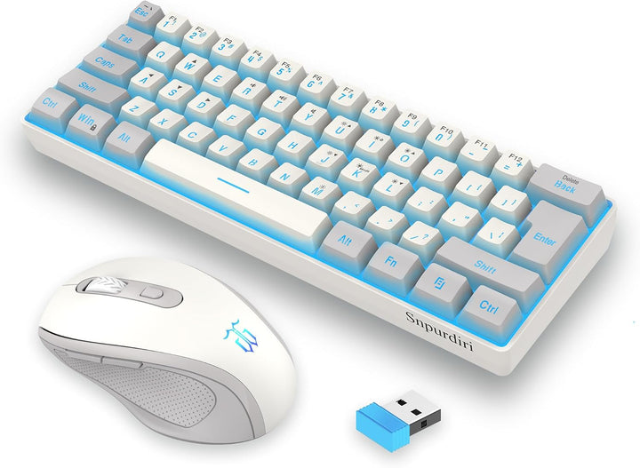 Snpurdiri Combo de teclado y mouse inalámbricos para juegos de 2.4G...