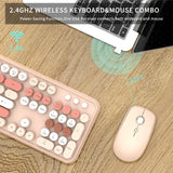 FOPETT Combo de teclado y mouse inalámbricos, 2.4G de tamaño comple...