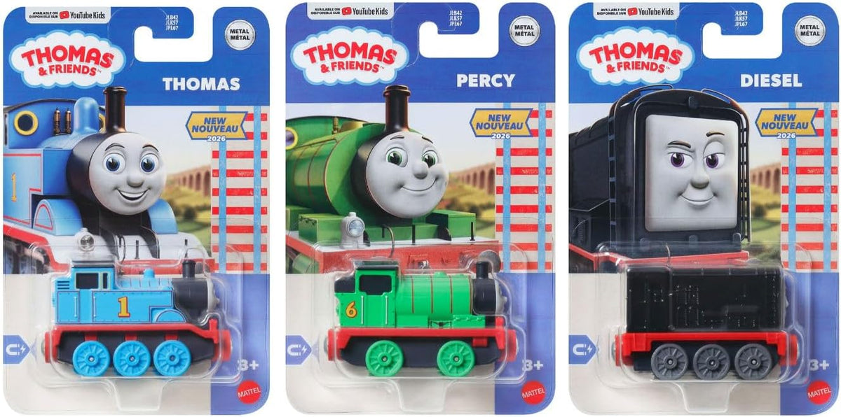 Thomas & Friends - Motores de tren de metal fundido a presión, juego de 3