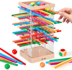 Juegos de mesa de madera Montessori, juego de dados con 48 palos coloridos y 12 bolas, juego familiar para niños y adultos, juguetes educativos de matemáticas para niños de 3, 4, 5 y 6 años, juguete