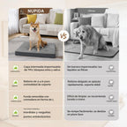 Cama para perros NUPIDA. Cama para perros impermeable de lujo con funda extraíble y lavable de felpa. Colchón antideslizante para dormir para mascotas para perros grandes, medianos, jumbo, pequeños