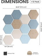 Paquete de 12 azulejos hexagonales de fieltro para tablón de
