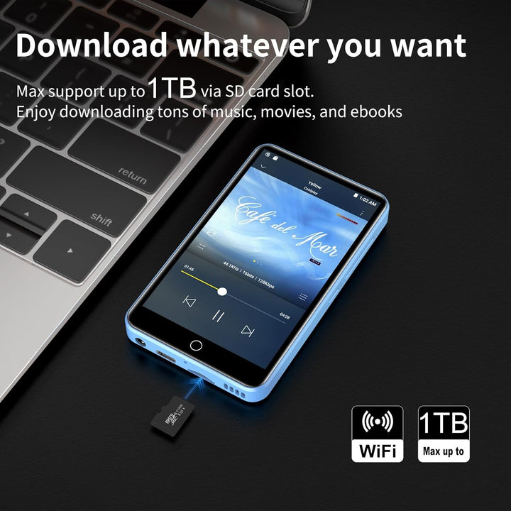 Reproductor de MP3 con Bluetooth y WiFi, reproductor MP3 y MP4 de 1...