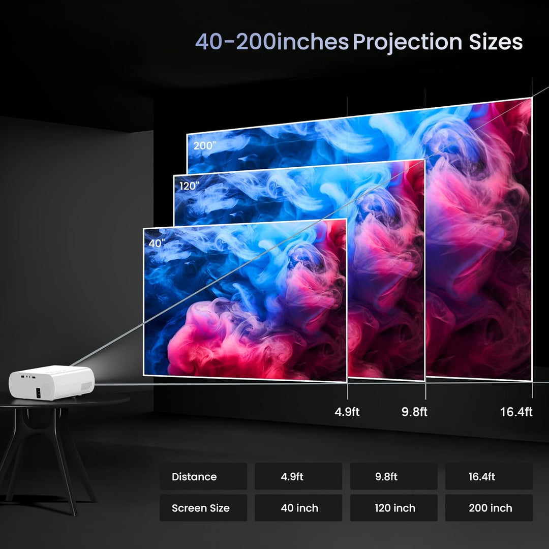 HOMPOW Proyector, Nativo 1080P Full HD Bluetooth Proyector con Alta...