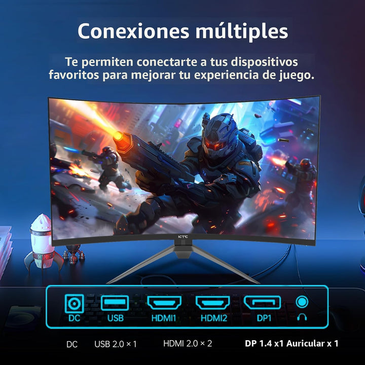 KTC Monitor curvo para juegos de 32 pulgadas y 240 Hz, FHD 1080P 15...