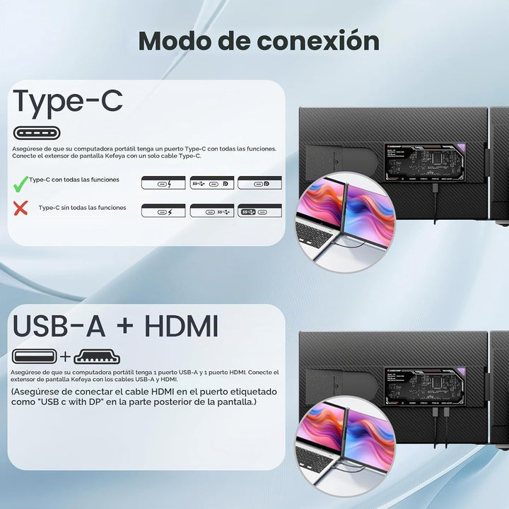 KEFEYA Extensor de pantalla para laptop, monitor portátil FHD 1080P...