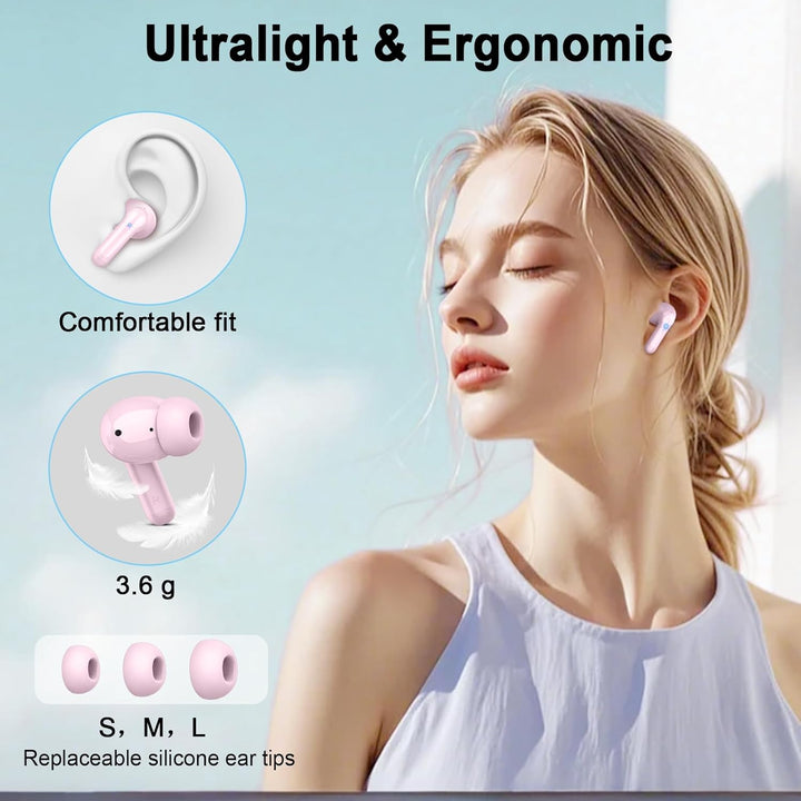 Auriculares Bluetooth 5.4, auriculares inalámbricos 2026 3D-estéreo...