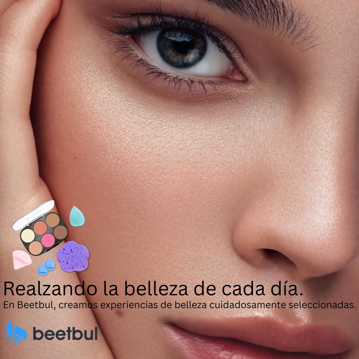 Kit de maquillaje Bissú paleta de 6 colores + esponja de terciopelo...