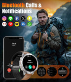 LIGE Relojes Inteligentes con Batería de 900mAh, Pantalla AMOLED de 1.73" para Hombres con Llamada Bluetooth, Más de 110 Modos Deportivos, Reloj Táctico de Fitness/Monitor de Ritmo Cardíaco, Sueño y