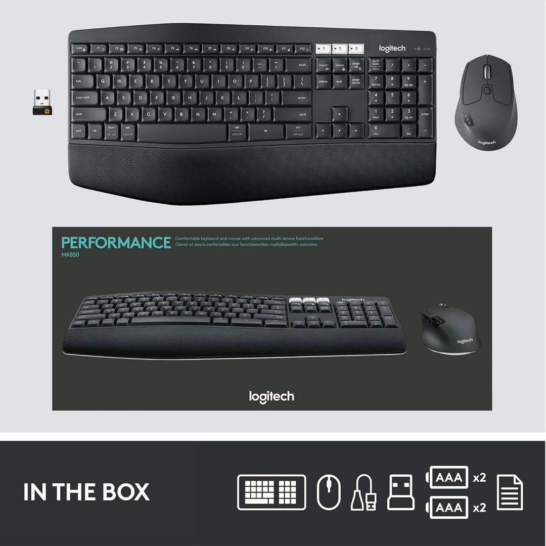 Logitech MK850 - Combo de teclado y ratón inalámbrico de rendimient...