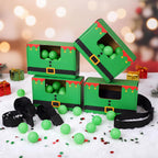 Halloscume 4 Juegos de Pelotas Navideñas Oscilantes y Temblorosas, Juego Navideño de Duende Novedoso Twerk, 40 Pelotas, Cinta, Cajas de Cartón, Juegos Divertidos de Fiesta para Familia, Grupos Grandes
