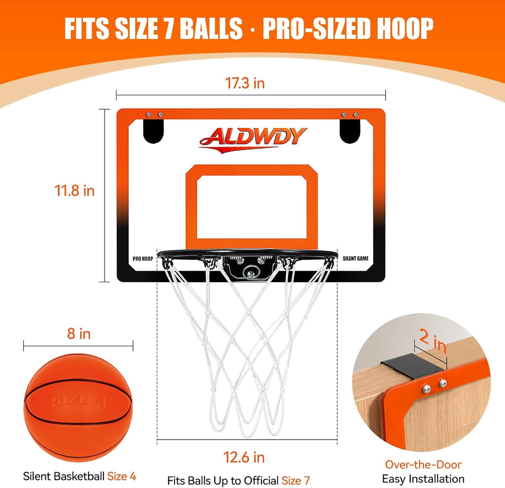 ALDWDY Aro de baloncesto para interiores sobre la puerta con baloncesto