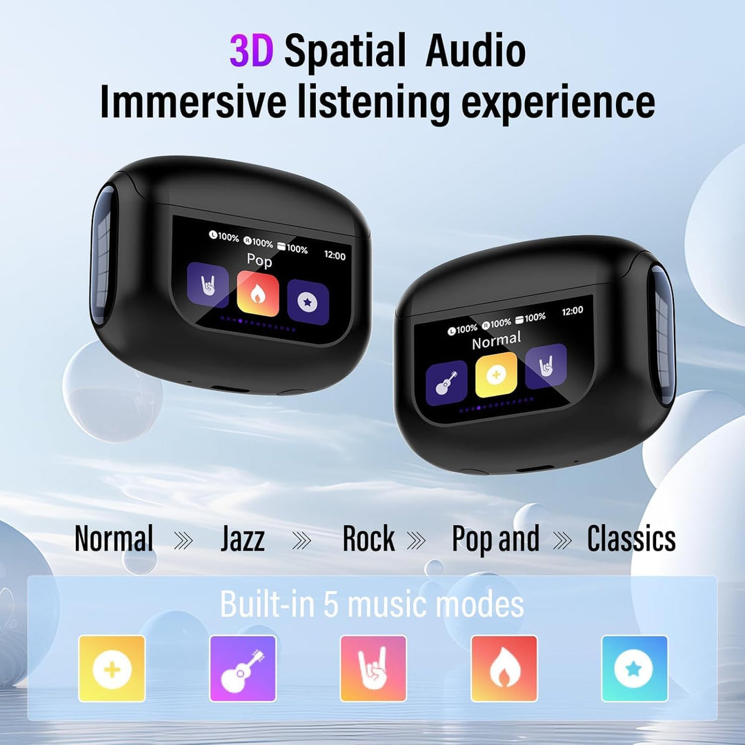 Auriculares inalámbricos, auriculares Bluetooth 5.4 con pantalla tá...