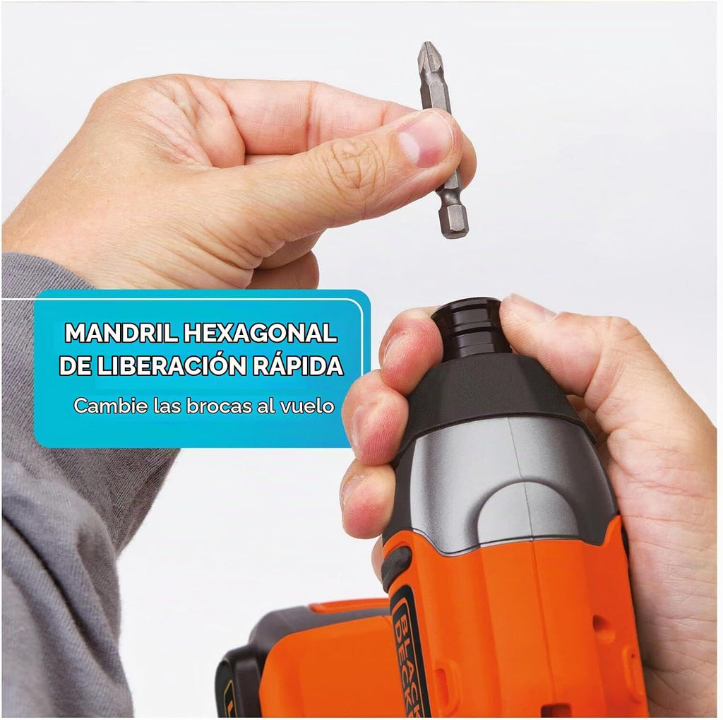 Taladro Black & Decker (BDCI20C) de batería de litio, 20 V máximo