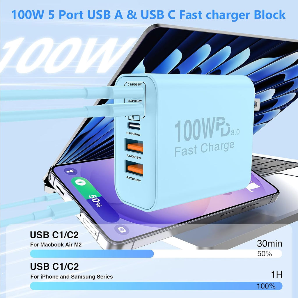 QZIIW Bloque de cargador rápido de pared USB C, bloque de carga rápida tipo