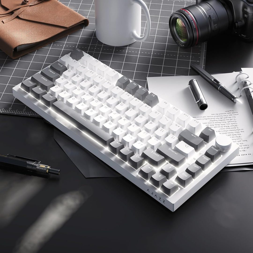 Ajazz AK820 - Teclado mecánico para juegos con cable, 75% con cable...