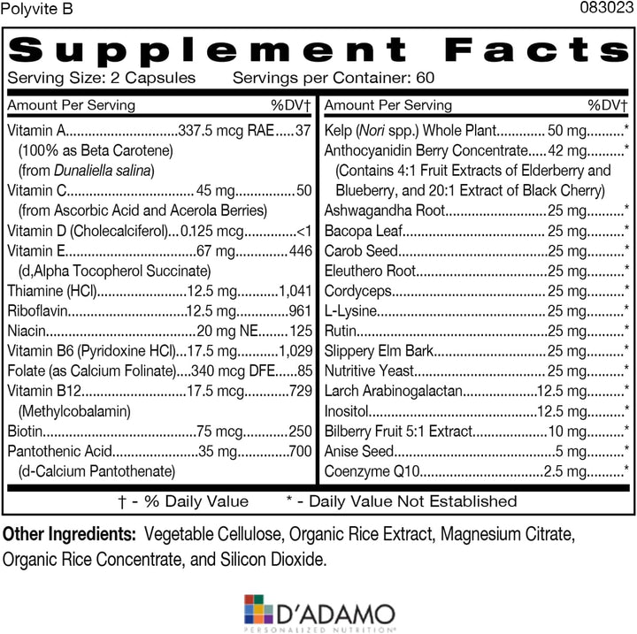 D'Adamo Personalized Nutrition - Pila de salud óptima (sangre t...