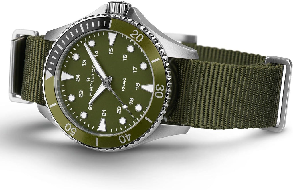 Hamilton Reloj de cuarzo azul marino caqui para hombre, caja de acero