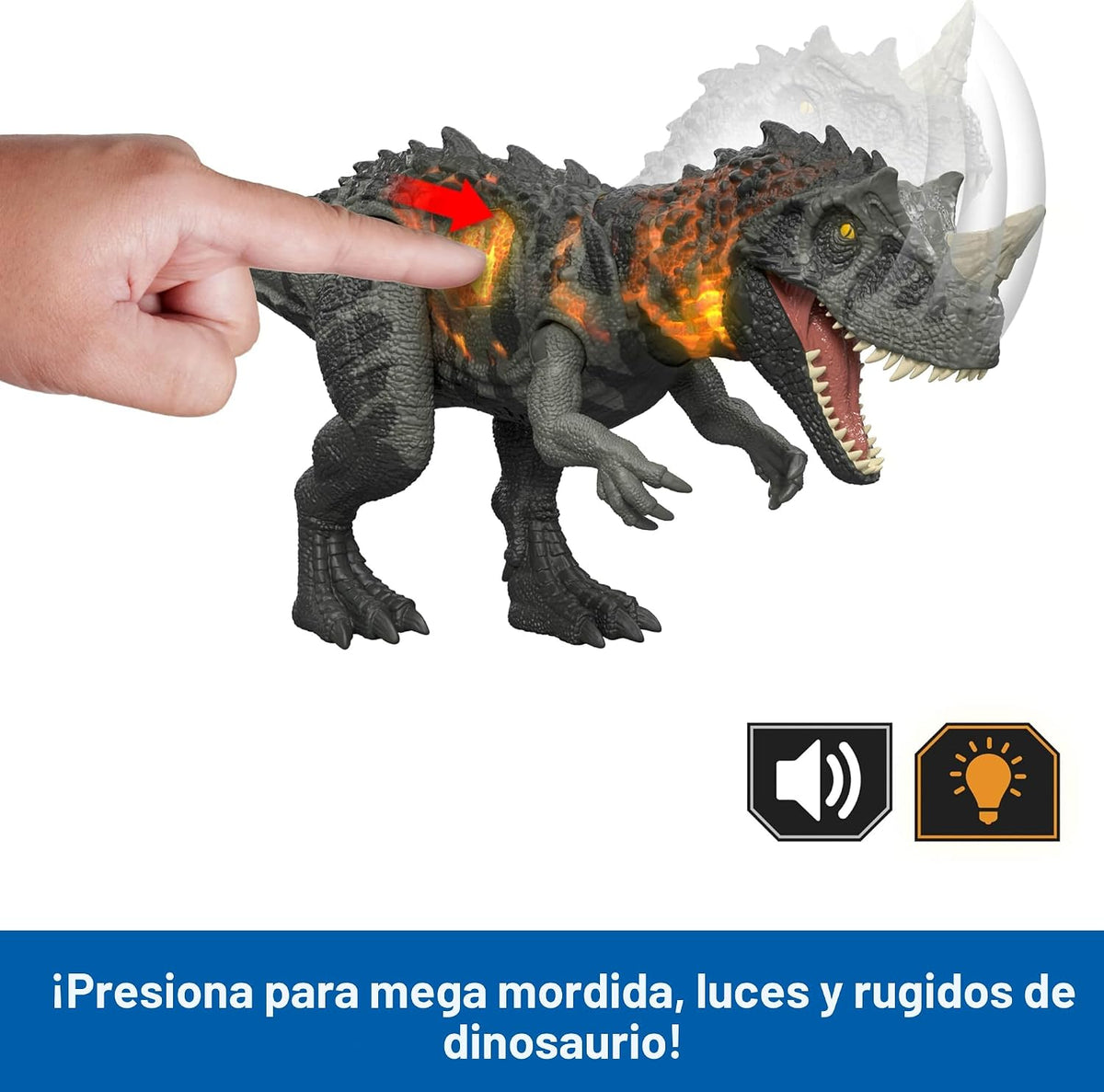 Mattel Jurassic World Wild Roar Ceratosaurus - Figura de acción