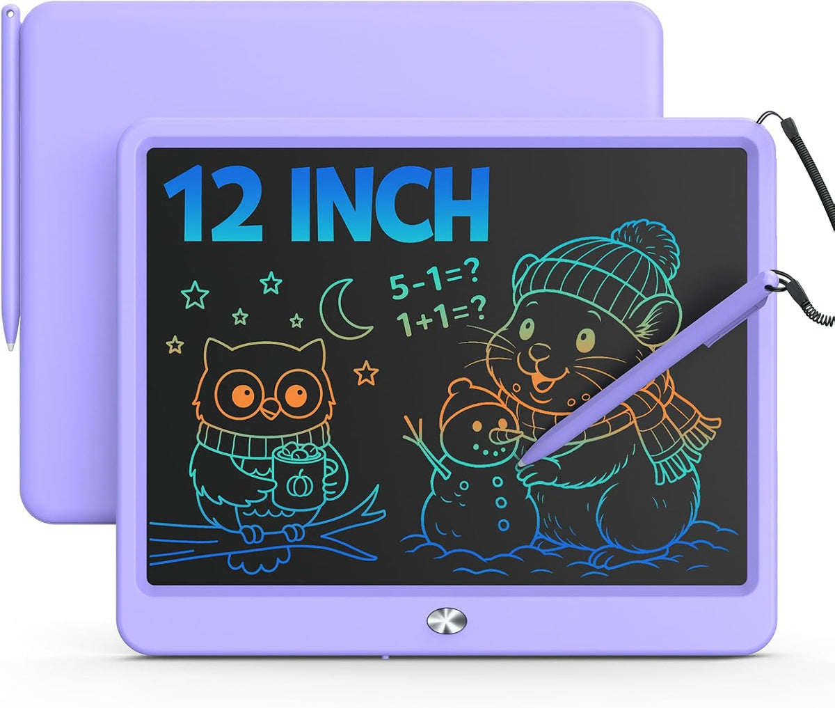 Tableta de escritura LCD de 12 pulgadas para niños de 3 a 8 años – Bloc de dibujo electrónico y tablero de garabatos como regalo educativo de cumpleaños para niñas y niños (morado)