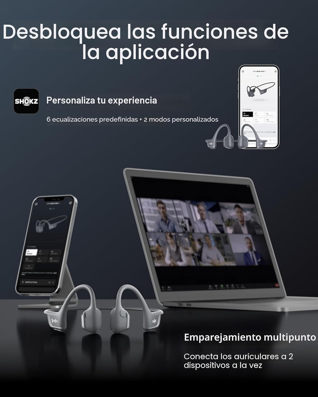 SHOKZ Nuevos OpenRun Pro 2 Mini - Auriculares deportivos de oído ab...