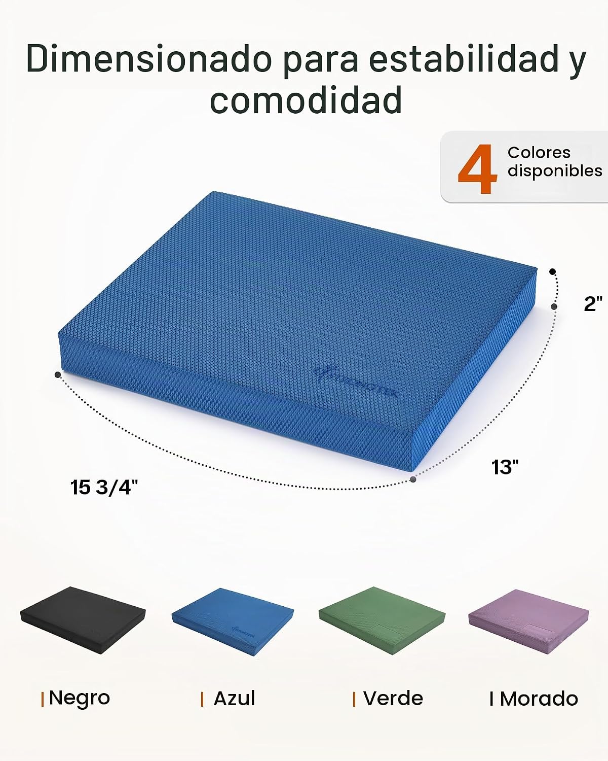 StrongTek Almohadilla de equilibrio profesional de espuma para ejercicios, 15.8 x 13 x 2 pulgadas, rodillera de espuma TPE de alta densidad, antideslizante y resistente al agua, para entrenamiento de