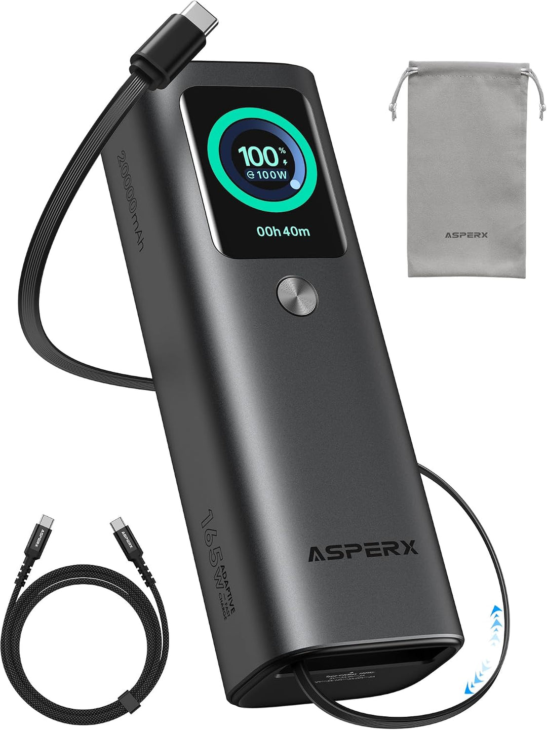 AsperX Banco del poder del ordenador portátil, 165W 20,000mAh retra...