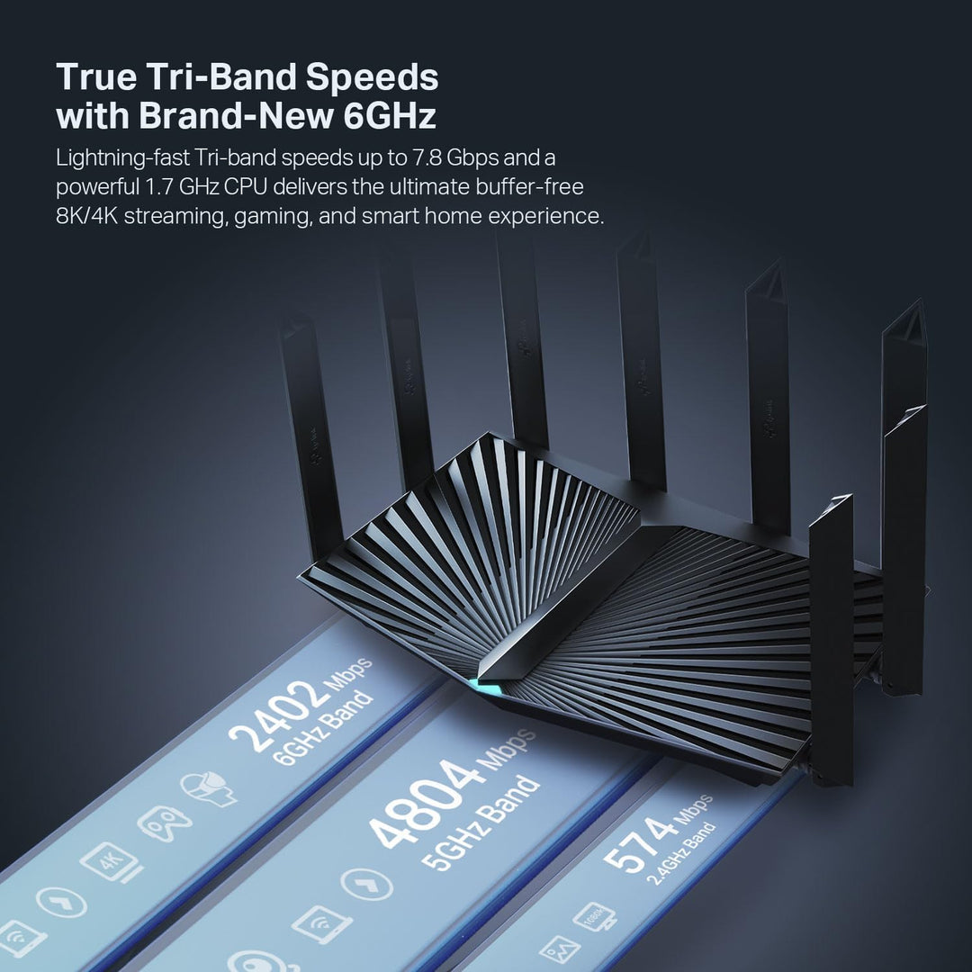 TP-Link - Router Archer AXE7800 Tri-Band Wi-Fi 6E - Negro