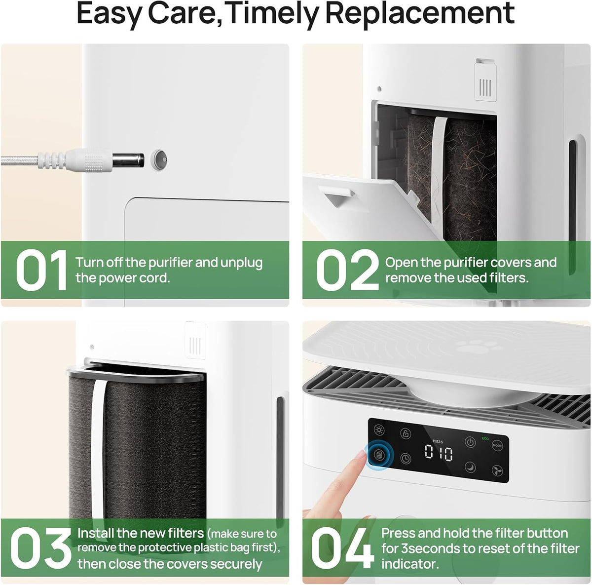 KNKA Filtro de repuesto para purificador de aire genuino APH2500