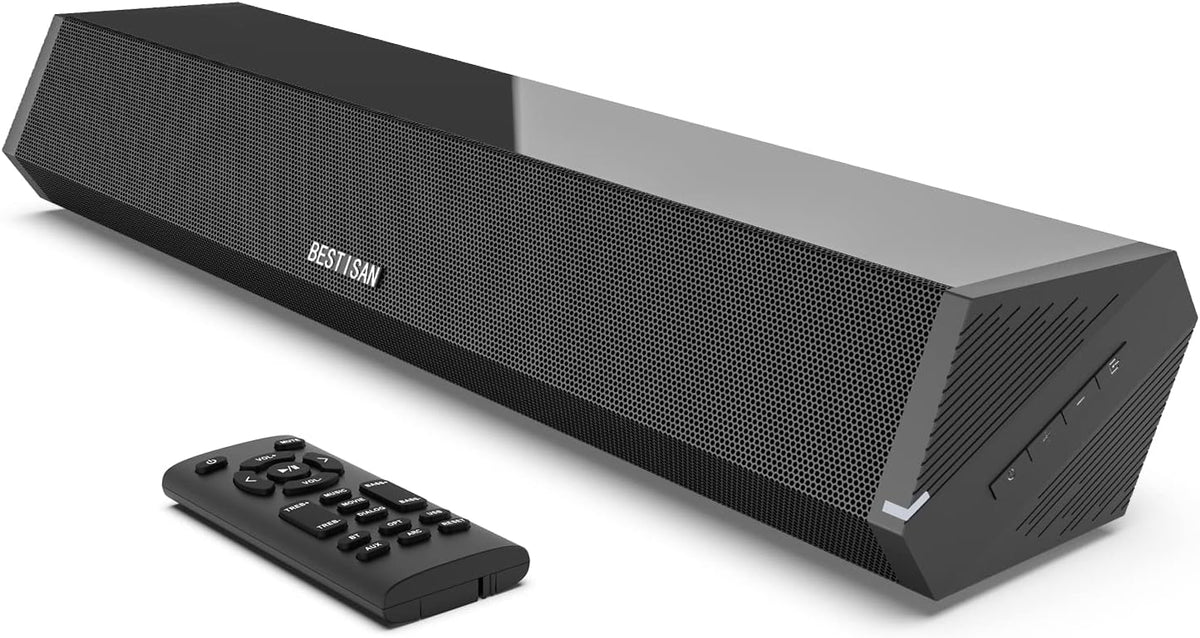 Barras de Sonido Bestisan para TV, Barra de Sonido Pequeña de 16'/50W para TV, Barra de Sonido con Profundidades de Sonido Mejoradas/DSP/Bass+/3EQ, Altavoces de Sonido Surround para TV Funciona con