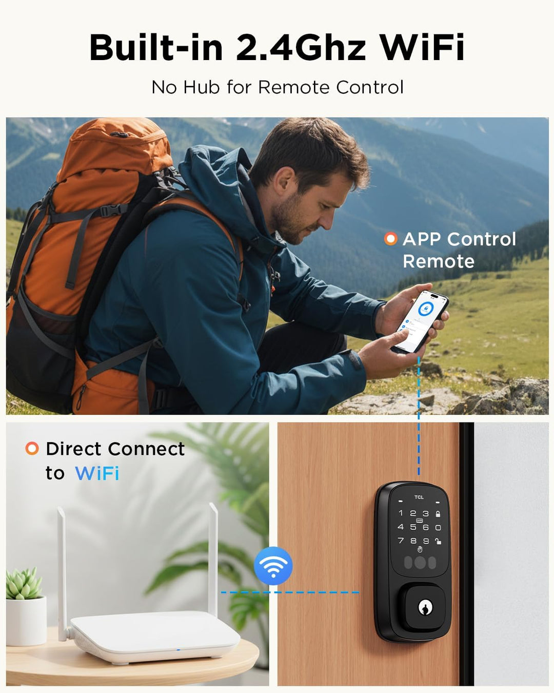 TCL Smart Lock D1 Pro, cerradura de puerta con reconocimiento de ve...