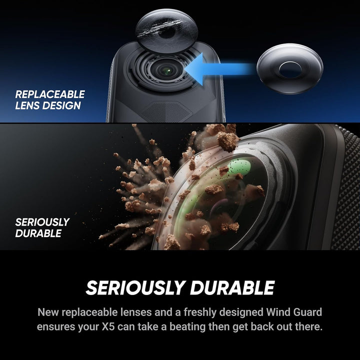 Insta360 X5 Paquete Esencial - Cámara de acción 8K 360° impermeable...