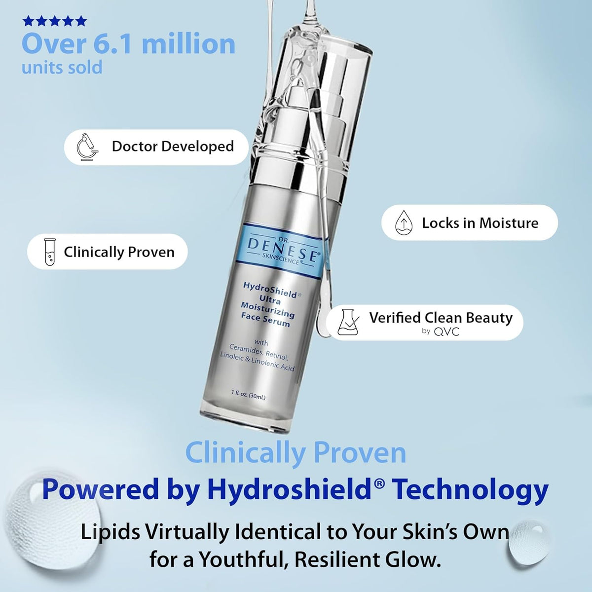 Dr. Denese SkinScience HydroShield - Suero facial ultra hidratante...