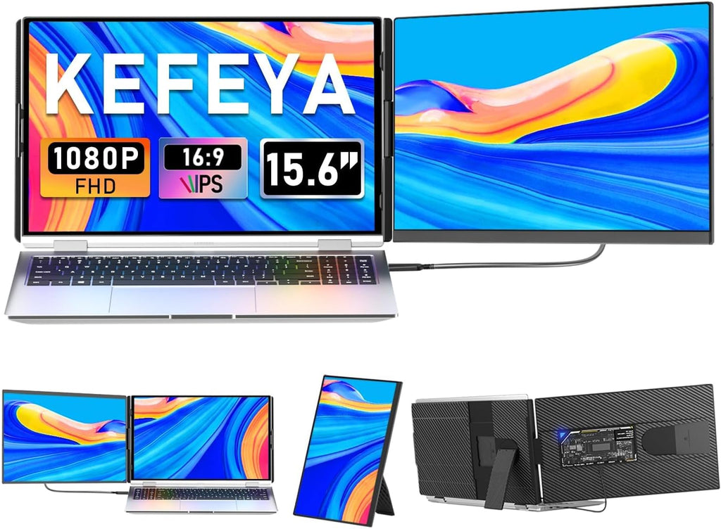 KEFEYA Extensor de pantalla para laptop, monitor portátil IPS FHD 1...